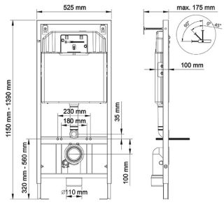 Инсталляция для унитаза Berges Novum S3 с кнопкой хром глянец 040243
